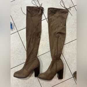 Gray Over-the-Knee Boots